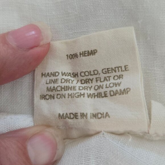 Reistor Womens White Hemp Blouse 2XL Round Neck Cap Sleeve - Picture 12 of 12